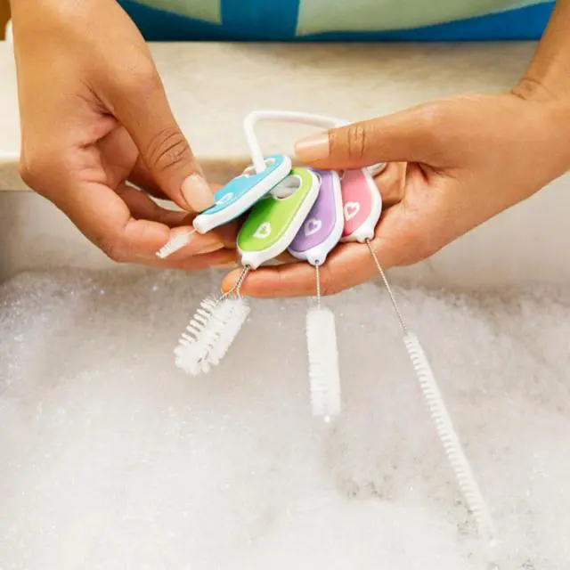 Alt view image 3 of 7 - Munchkin® Details Bottle and Cup Cleaning Brush 4 Piece Set with Key Ring