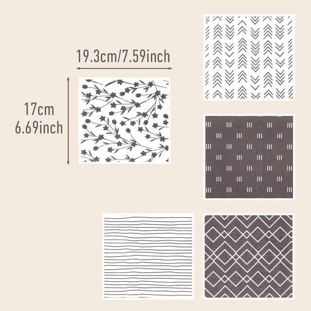 Alt view image 2 of 7 - Mabor 5 Pcs Swedish Dishcloths for Kitchen Geometric Washable Dish Rags Reusable Cleaning Paper Towels Absorbent Counter Dish Cloth Kitchen