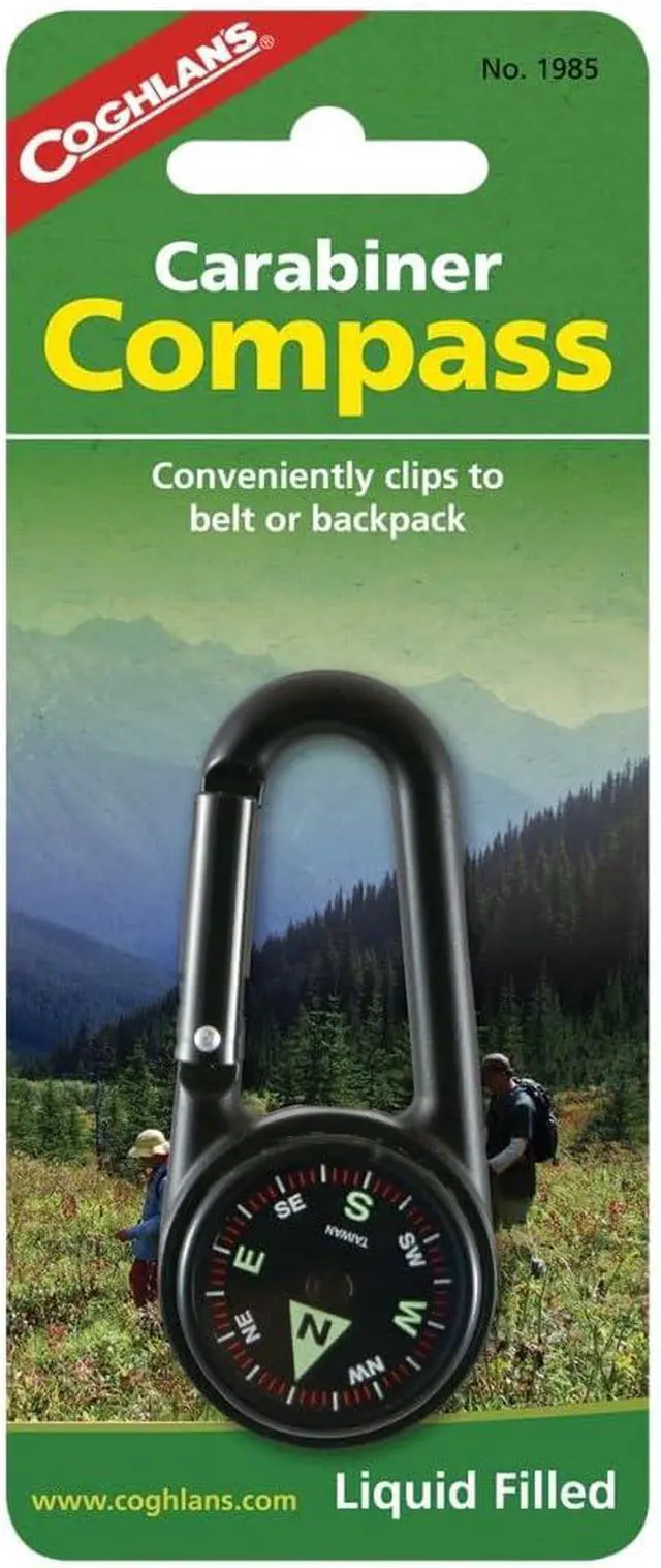 Alt view image 2 of 4 - Coghlan's Compass Carabiner, Liquid-Filled Navigation Tool for Hiking, Camping, Survival & Orienteering