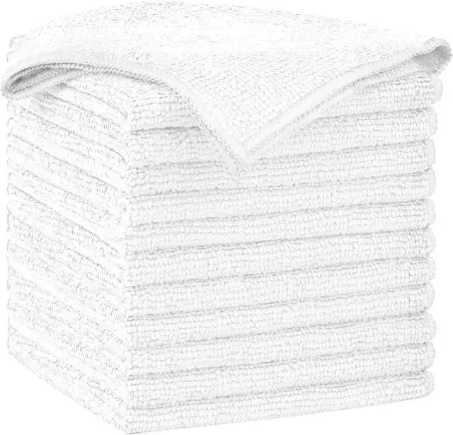 Main image of AIDEA White Microfiber Cleaning Cloth-12PK, Cleaning Rags 12"x 12" Reusable | Microfiber Towels for Cars Lint Free, Absorbent Microfiber Rags, Kitchen Towel Dusting Cloth, Dish Rags for Home/Window