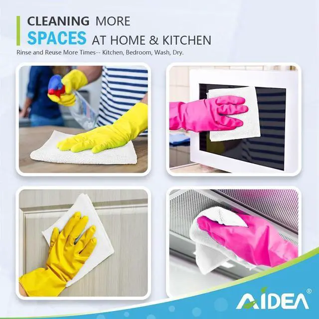 Alt view image 7 of 7 - AIDEA White Microfiber Cleaning Cloth-12PK, Cleaning Rags 12"x 12" Reusable | Microfiber Towels for Cars Lint Free, Absorbent Microfiber Rags, Kitchen Towel Dusting Cloth, Dish Rags for Home/Window