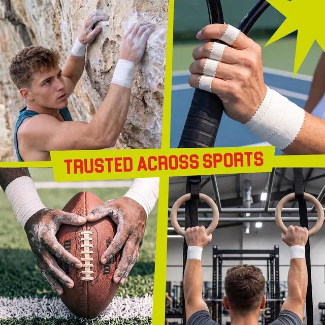 Alt view image 5 of 7 - White Athletic Tape for Sports with Extra Finger Tape - 3+1 Set | Easy-Tear, Sweat-Resistant & No Residue Tape for Boxing, Football, Climbing or Gymnastics for Wrist, Ankle & Hand Protection