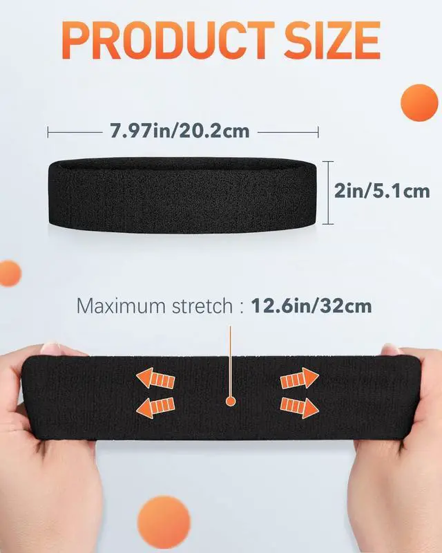 Alt view image 4 of 7 - Tanluhu Sweatbands Sport Headbands for Men & Women,Terry Cloth Sweat Band for Tennis, Running, Basketball, Working Out, Exercise- Athletic Sweat Cotton Headband Outdoor