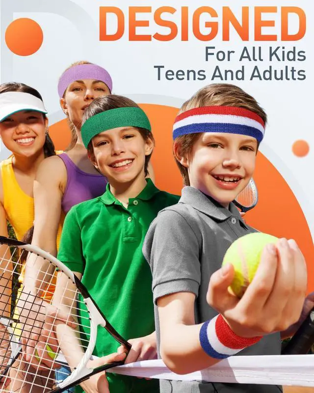 Alt view image 6 of 7 - Tanluhu Sweatbands Sport Headbands for Men & Women,Terry Cloth Sweat Band for Tennis, Running, Basketball, Working Out, Exercise- Athletic Sweat Cotton Headband Outdoor