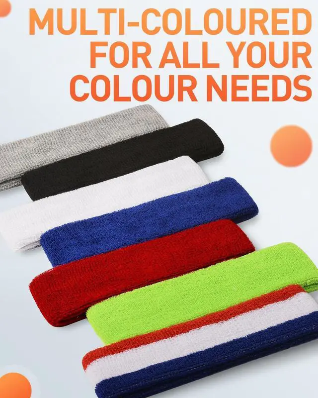 Alt view image 7 of 7 - Tanluhu Sweatbands Sport Headbands for Men & Women,Terry Cloth Sweat Band for Tennis, Running, Basketball, Working Out, Exercise- Athletic Sweat Cotton Headband Outdoor