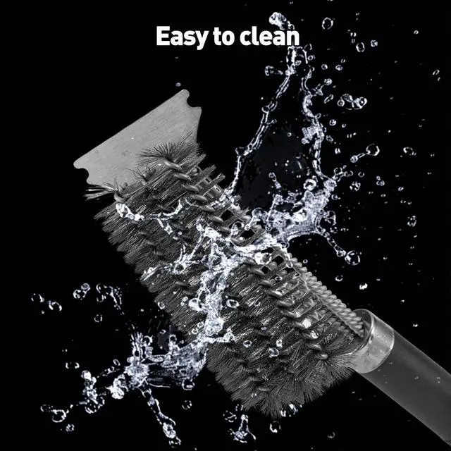 Alt view image 6 of 7 - Grill Brush & Scraper BBQ Brush for Grill, 18" Stainless Steel Woven Wire 3 in 1 Bristles Grill Cleaning Brush with Bottle Opener & Clipping Hook