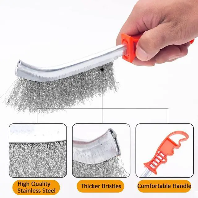 Alt view image 2 of 7 - Grill Brush and Scraper with Handle, BBQ Grill Cleaning Brush for Grill Wizard Grate Cleaner, Safe Wire Stainless Steel BBQ Brush, Grill Cleaner