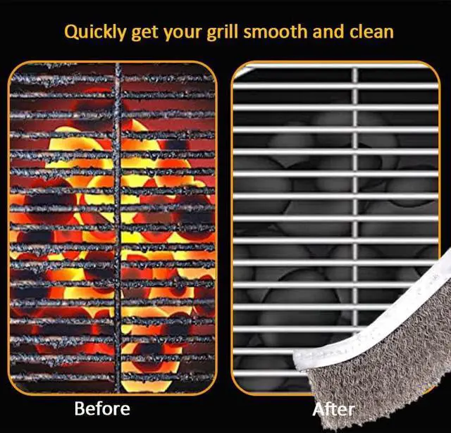 Alt view image 4 of 7 - Grill Brush and Scraper with Handle, BBQ Grill Cleaning Brush for Grill Wizard Grate Cleaner, Safe Wire Stainless Steel BBQ Brush, Grill Cleaner