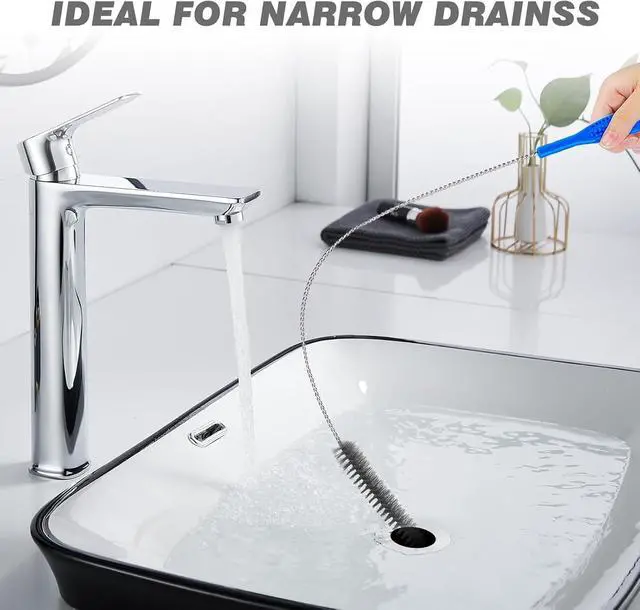 Alt view image 5 of 6 - Drain Brush and Drain Cleaner Sink Snake Tools | Flexible Drain Hair Drain Clog Remover Tool, Long Pipe Drain Cleaning Brush, For Drain Flies, For Home Sink Overflow