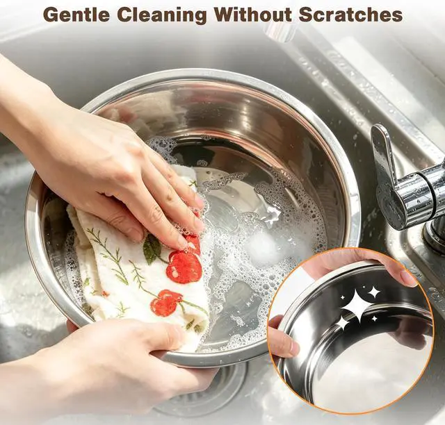 Alt view image 4 of 7 - Swedish Dishcloths for Kitchen, 6 Pack Reusable Paper Towels, Biodegradable Swedish Rags Dish Towels, Washable Absorbent Cellulose Sponge Cloths No Odor for Cleaning Home Kitchen