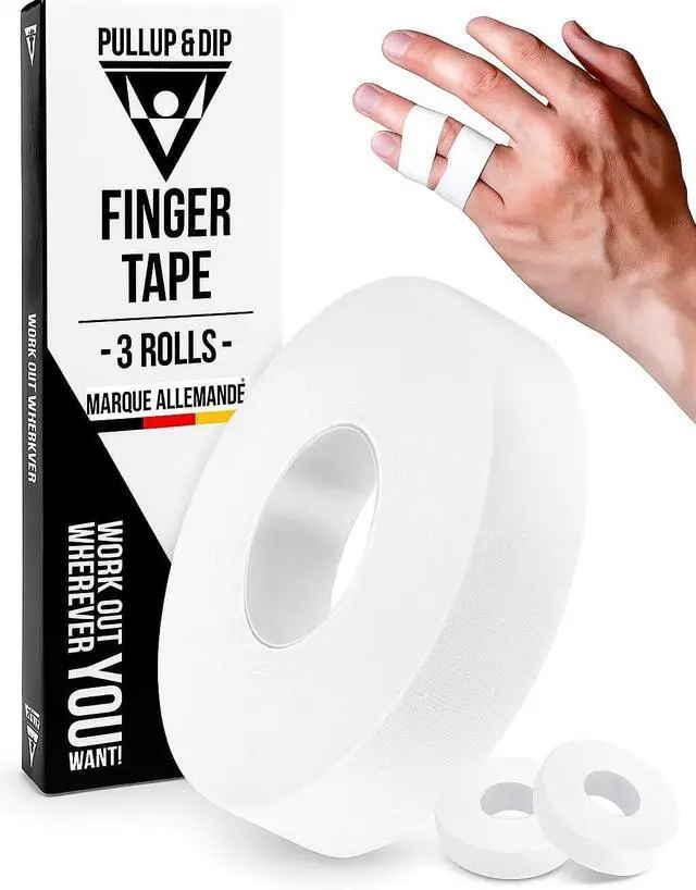 Main image of Finger Tape Sports Extra Strong Adhesive, 3 Rolls Athletic Tape for Fingers, Skin-Friendly Sports Tape, Tape for Weight Lifting, Volleyball Finger Tape, Boulder, Climbing, Basketball, Finger Tape BJJ
