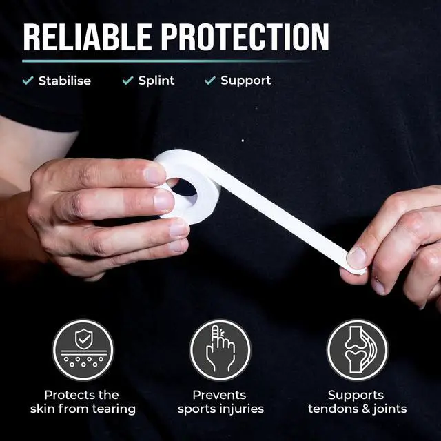 Alt view image 2 of 7 - Finger Tape Sports Extra Strong Adhesive, 3 Rolls Athletic Tape for Fingers, Skin-Friendly Sports Tape, Tape for Weight Lifting, Volleyball Finger Tape, Boulder, Climbing, Basketball, Finger Tape BJJ