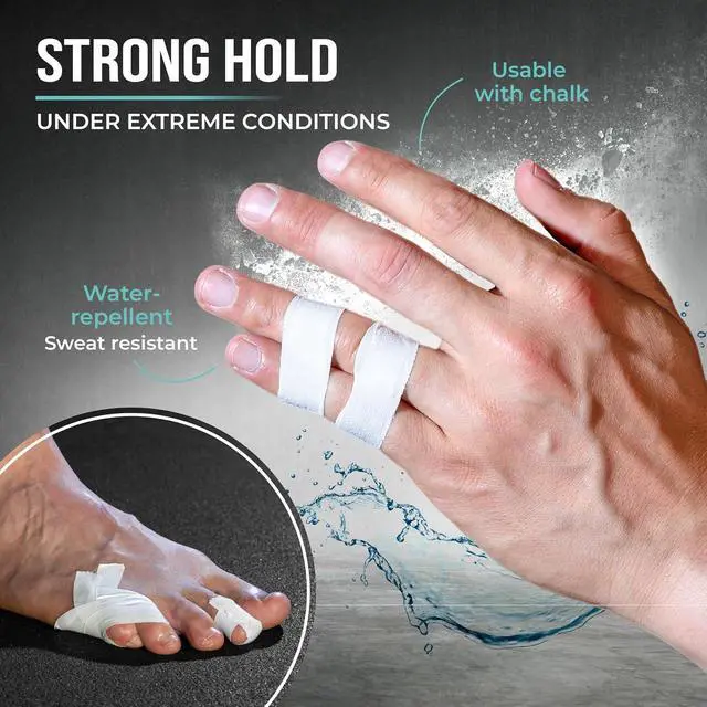 Alt view image 3 of 7 - Finger Tape Sports Extra Strong Adhesive, 3 Rolls Athletic Tape for Fingers, Skin-Friendly Sports Tape, Tape for Weight Lifting, Volleyball Finger Tape, Boulder, Climbing, Basketball, Finger Tape BJJ