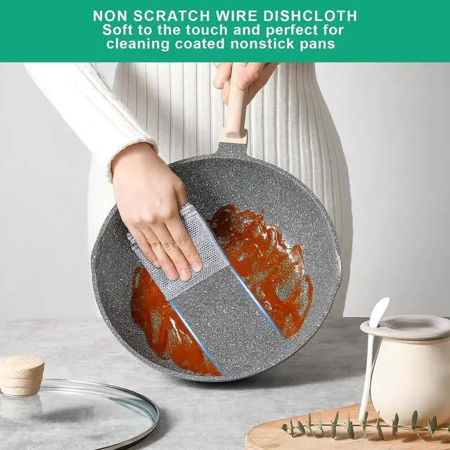 Alt view image 3 of 7 - 10pcs Multipurpose Non Scratch Wire Dishcloth, Wet and Dry Clening | Reusable Silver Mesh Dishcloth, Safely Scrubs Tough Dirt for cookware, Sinks, Dishes, Stove Top (7.87x7.87 Inch)