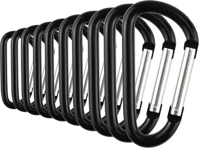 Main image of SWATOM Aluminum Carabiner Clip Snap Hook Keyring 1.5/1.9/2.2/2.4/2.8 Inch Carabiners Keychains Black(10P/20P)