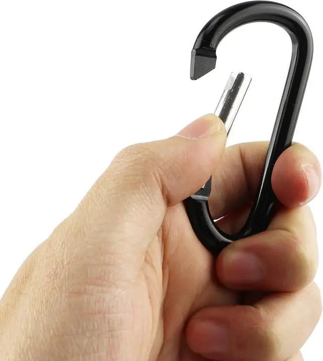 Alt view image 5 of 6 - SWATOM Aluminum Carabiner Clip Snap Hook Keyring 1.5/1.9/2.2/2.4/2.8 Inch Carabiners Keychains Black(10P/20P)
