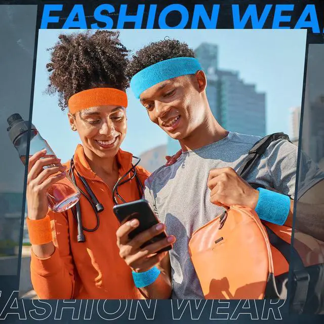 Alt view image 5 of 7 - BEACE Sweatbands Sports Headband for Men & Women - Moisture Wicking Athletic Cotton Terry Cloth Sweatband for Tennis, Basketball, Running, Gym, Working Out