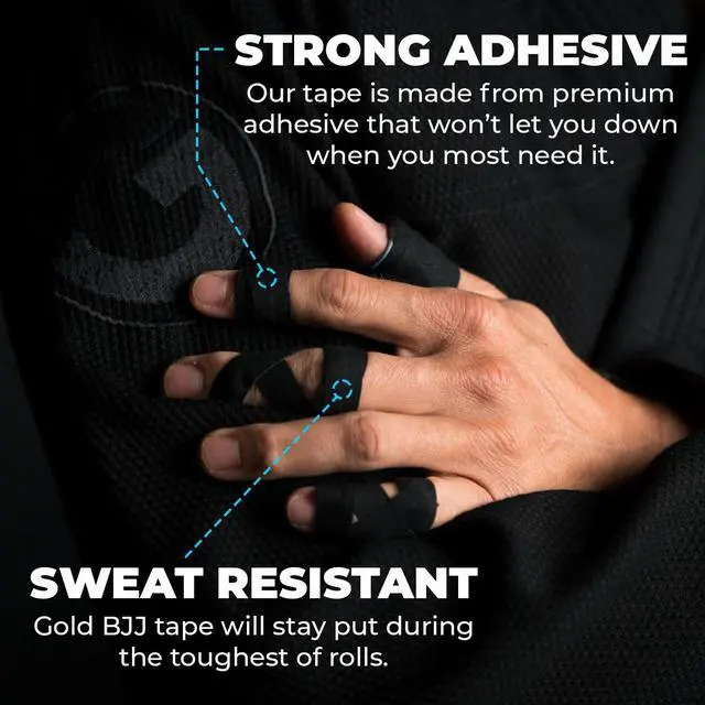 Alt view image 3 of 7 - Gold BJJ Jiu Jitsu Tape - Strong Athletic Finger Tape, 1/2" x 30' - Protect Fingers and Toes in MMA, Judo, Wrestling, Martial Arts, Rock Climbing