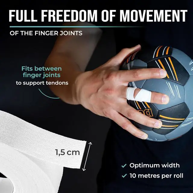 Alt view image 4 of 7 - Finger Tape Sports Extra Strong Adhesive, 3 Rolls Athletic Tape for Fingers, Skin-Friendly Sports Tape, Tape for Weight Lifting, Volleyball Finger Tape, Boulder, Climbing, Basketball, Finger Tape BJJ