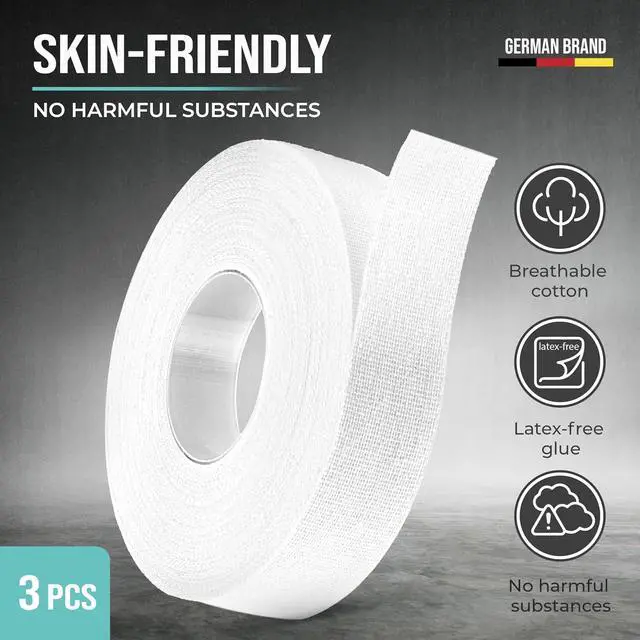 Alt view image 5 of 7 - Finger Tape Sports Extra Strong Adhesive, 3 Rolls Athletic Tape for Fingers, Skin-Friendly Sports Tape, Tape for Weight Lifting, Volleyball Finger Tape, Boulder, Climbing, Basketball, Finger Tape BJJ