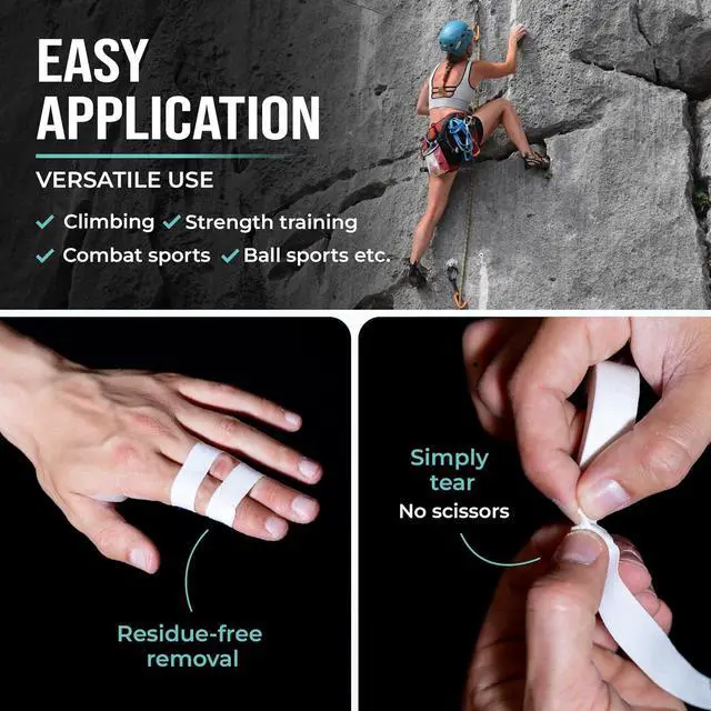 Alt view image 6 of 7 - Finger Tape Sports Extra Strong Adhesive, 3 Rolls Athletic Tape for Fingers, Skin-Friendly Sports Tape, Tape for Weight Lifting, Volleyball Finger Tape, Boulder, Climbing, Basketball, Finger Tape BJJ