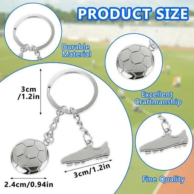 Alt view image 2 of 7 - Ymapinc Mini Cute Soccer Keychain Football Keychain Backpacks Charm Keychains Hanging Bag Key Ring Small Pendant Gifts for Men Women Boys Girls
