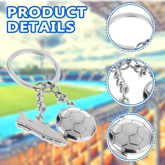 Alt view image 3 of 7 - Ymapinc Mini Cute Soccer Keychain Football Keychain Backpacks Charm Keychains Hanging Bag Key Ring Small Pendant Gifts for Men Women Boys Girls