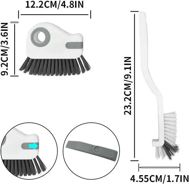 Alt view image 4 of 7 - 2pcs 2 in 1 Groove Crevice Cleaning Brush Window Track Cleaning Tools,Multifunction Grout Cleaner Tool Crevice Cleaning Brush with Hidden Scraper for Sliding Door Track,Window Sill,Window Seal