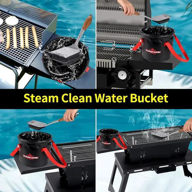 Alt view image 4 of 7 - XUDAKAIXIN Grill Brush Dunk Tank,Collapsible Water Bucket for Grill Cleaning,(Only Water Bucket No Grill Brush)