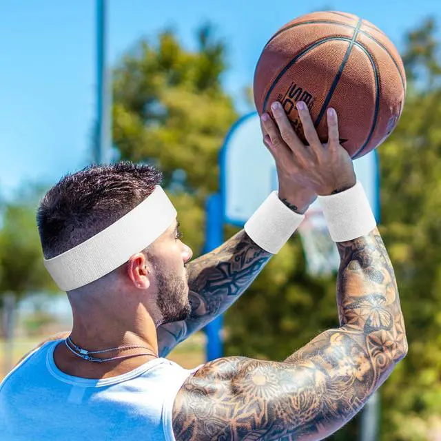 Alt view image 3 of 7 - BEACE Sweatbands Sports Headband for Men & Women - Moisture Wicking Athletic Cotton Terry Cloth Sweatband for Tennis, Basketball, Running, Gym, Working Out
