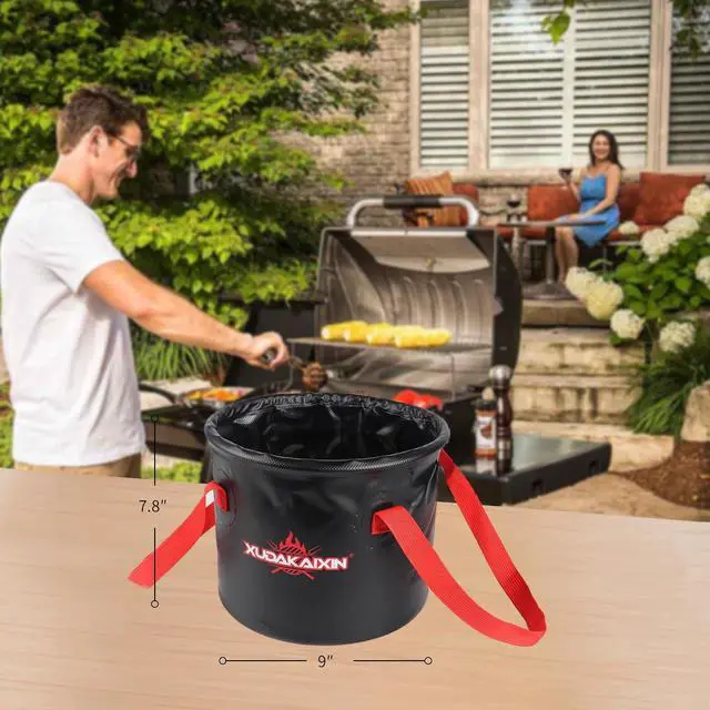 Alt view image 7 of 7 - XUDAKAIXIN Grill Brush Dunk Tank,Collapsible Water Bucket for Grill Cleaning,(Only Water Bucket No Grill Brush)