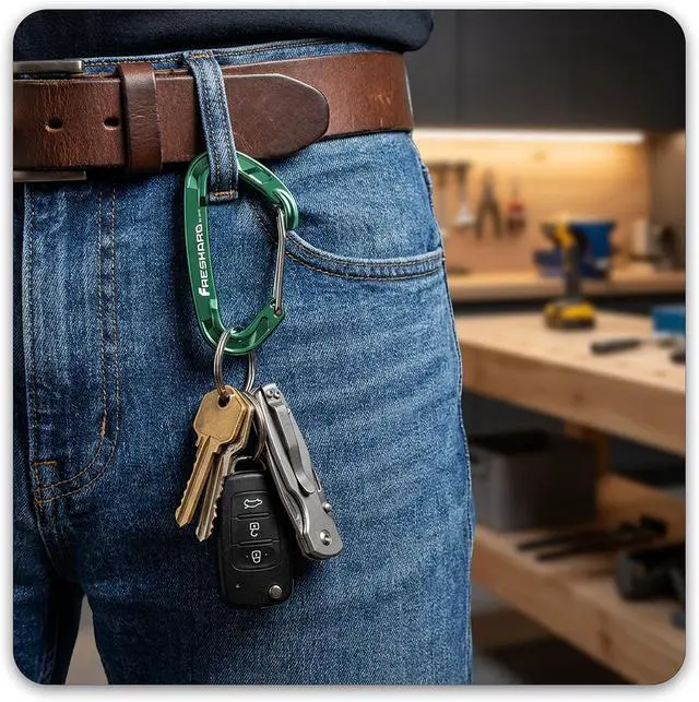 Alt view image 5 of 7 - FresKaro 5pcs Nano Carabiner Clips, 8kN 1798lbs, Small Sturdy, Reliable Time-Tested Strong Spring Wiregate, Mini Size 2.37inch, Choice of 5colors