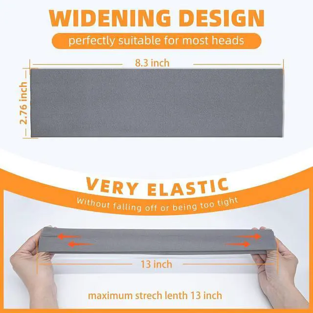Alt view image 4 of 6 - Headbands for Women 8PCS, Summer-Exclusive Elastic Non Slip Hair Head Bands | Sweatbands head bands for women's hair, Soft Running Fashion Headband for Men & Women for Working Out, Travel, Daily Use