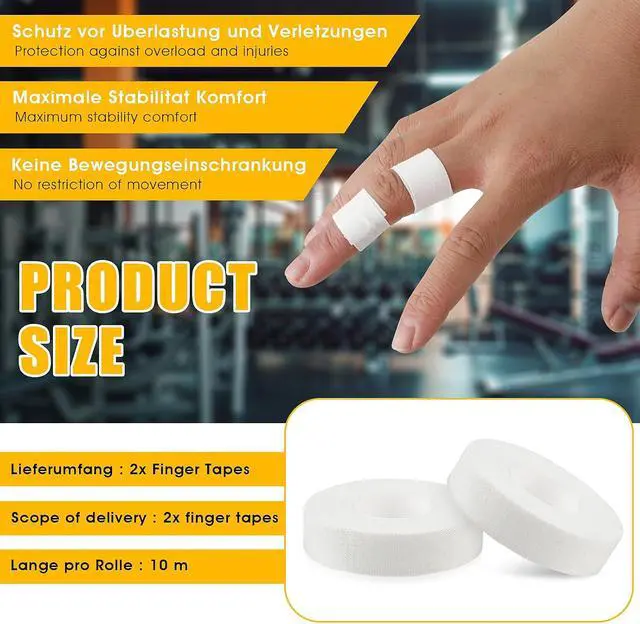 Alt view image 3 of 7 - COMNICO Finger Tape, White Extra Strong 0.6-Inch x 32-feet Athletic Tape for Fingers Feet Sweat Volleyball Finger Tape for Outdoor Sports Climbing Football (2)