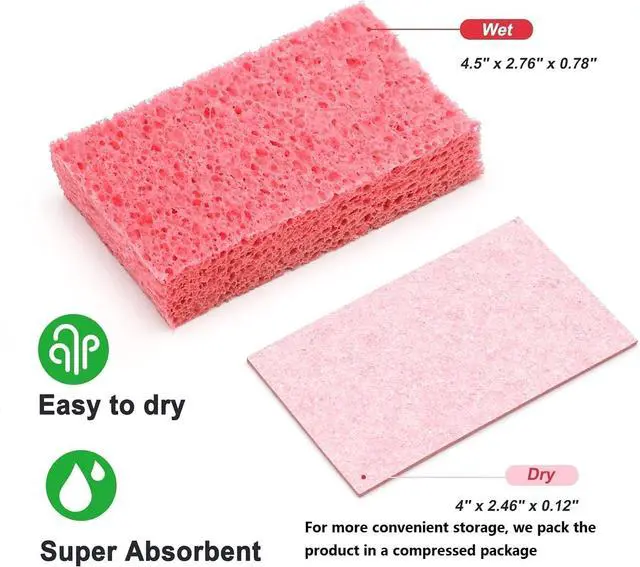 Alt view image 6 of 7 - 6 Pack Green Cellulose Scrub Sponges Non-Scratch Heavy Duty for Kitchen | Cellulose, Pop-Up, Eco-Friendly, Heavy Duty, Non-Scratch, Kitchen, Bathroom, Multipurpose, Odor Resistant