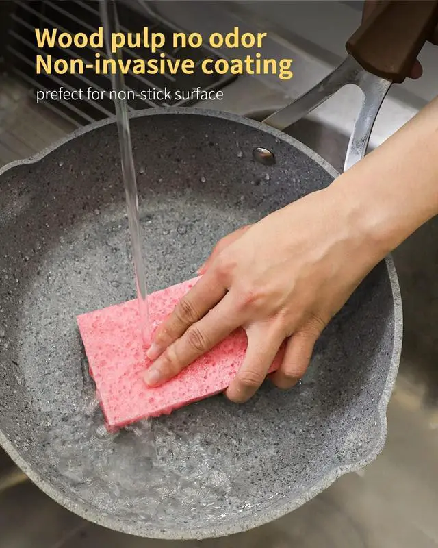 Alt view image 7 of 7 - 6 Pack Green Cellulose Scrub Sponges Non-Scratch Heavy Duty for Kitchen | Cellulose, Pop-Up, Eco-Friendly, Heavy Duty, Non-Scratch, Kitchen, Bathroom, Multipurpose, Odor Resistant