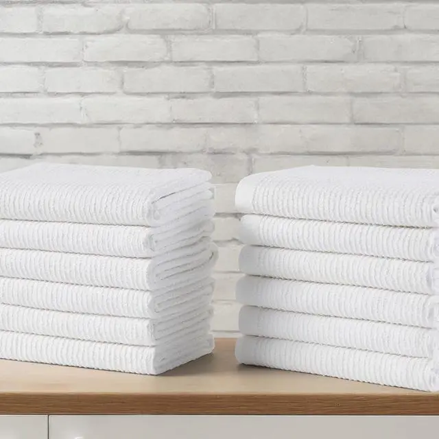 Main image of CLOROX Ribbed Bar Mops - 100% Cotton Quick Dry Extra Large Dishcloths - Absorbent Multipurpose Cleaning Cloths for Restaurants, Kitchen, Bathroom, Hotel - 16" x 19" - White 3 Pack