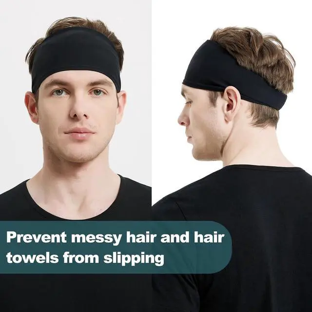 Alt view image 3 of 7 - MARKEEP Running Headbands for Men (4 or 6 Pack), Mens Stretchy Headband for Football,Cycling,Basketball,Yoga,Fitness Workout Unisex Quick-Dry Sweatband
