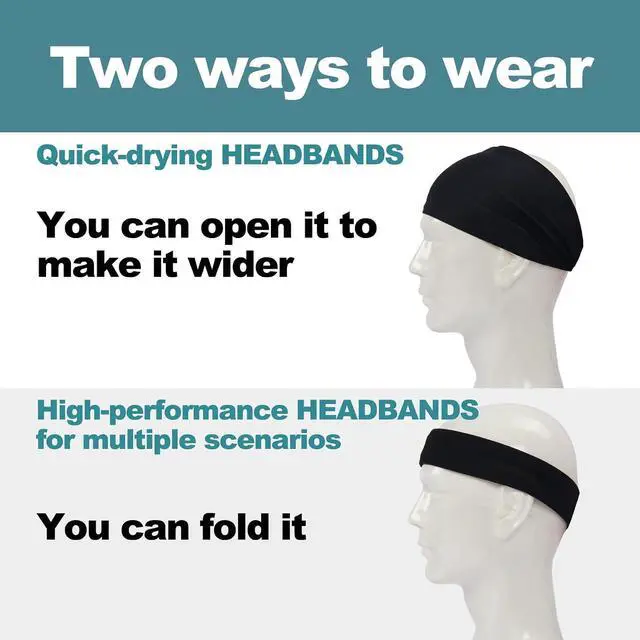 Alt view image 6 of 7 - MARKEEP Running Headbands for Men (4 or 6 Pack), Mens Stretchy Headband for Football,Cycling,Basketball,Yoga,Fitness Workout Unisex Quick-Dry Sweatband