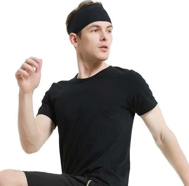 Alt view image 7 of 7 - MARKEEP Running Headbands for Men (4 or 6 Pack), Mens Stretchy Headband for Football,Cycling,Basketball,Yoga,Fitness Workout Unisex Quick-Dry Sweatband