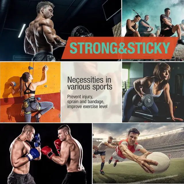 Alt view image 2 of 6 - (3 Pack) White Athletic Sports Tape, Very Strong Easy Tear No Sticky Residue Tape for Athlete & Sport Trainers & First Aid Injury Wrap,Suitable for Bats,Tennis,Gymnastics & Boxing1.5in X 35ft