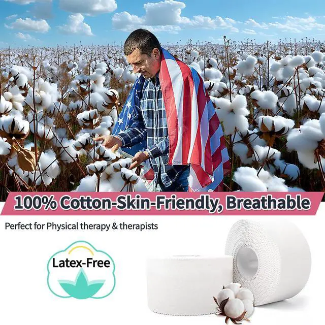 Alt view image 2 of 7 - Athletic Tape 2 Pack White Sports Tape Athletic Strong-Breathable-Easy Tear-No Sticky Residue Wrist Ankle Tape for Lacrosse Boxing Gymnastics Climbing Soccer Hockey Bat Injuries Medical