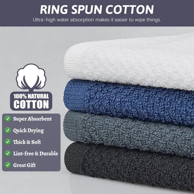Alt view image 4 of 7 - Nialnant 4PCS Cleaning Rags,100% Cotton Terry Dish Rags for Washing Dishes,Quick Drying Dish Cloths,Dish Towels for Kitchen,Purple Plaid-12x12in