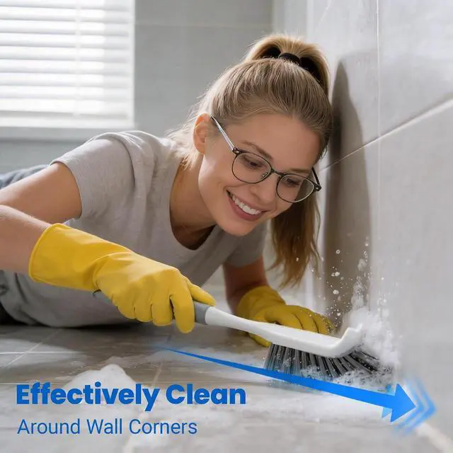 Alt view image 6 of 7 - 3 Pack Hard Bristle Scrub Brush Set, Heavy Duty Cleaning Brushes with Ergonomic Handle, Specifically Designed for Bathroom, Shower, Bathtub, Tub, Carpet, Floor, Grout, Tile