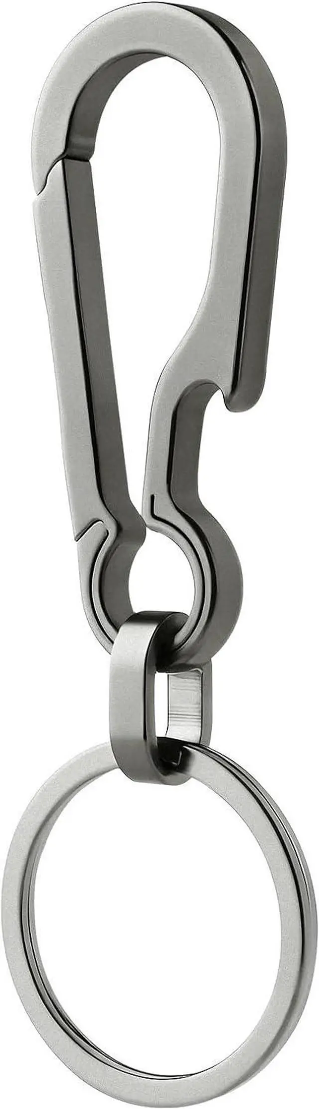 Main image of Titanium Carabiner Keychain Multi Functional Lightweight Outdoor Keychain Minimalist Key Holder with Titanium Key Ring