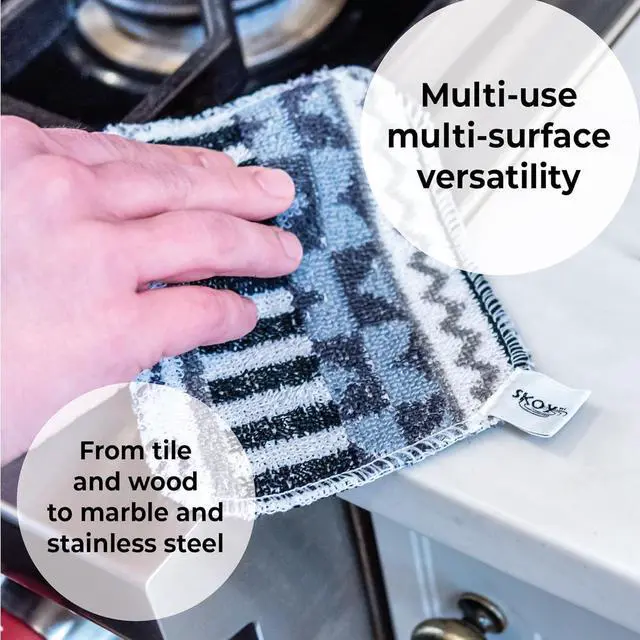 Alt view image 3 of 7 - Skoy Scrub, 2-pack Reusable, Non-Scratching Dish Scrubber for Kitchen and Household Cleaning, Planet-Friendly, Dishwasher Safe Soft Scrub, Monochromatic Colors