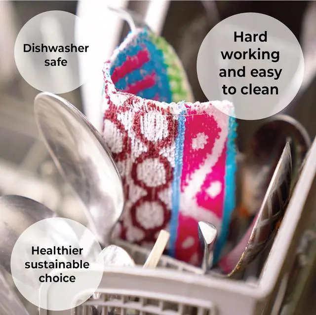 Alt view image 4 of 7 - Skoy Scrub, 2-pack Reusable, Non-Scratching Dish Scrubber for Kitchen and Household Cleaning, Planet-Friendly, Dishwasher Safe Soft Scrub, Monochromatic Colors