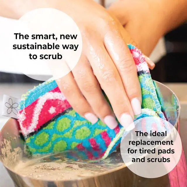 Alt view image 7 of 7 - Skoy Scrub, 2-pack Reusable, Non-Scratching Dish Scrubber for Kitchen and Household Cleaning, Planet-Friendly, Dishwasher Safe Soft Scrub, Monochromatic Colors
