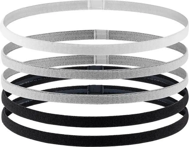 Main image of Girls Sport Headbands Non-Slip Hairband - Athletic Grip Elastic Single Skinny Sweatbands for Guide Sweat When Running Soccer Basketball Yoga Tennis Cycling 10 Pack