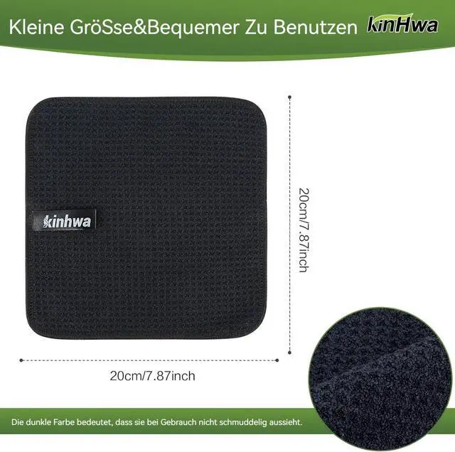 Alt view image 2 of 7 - KinHwa Waffle Microfiber Dish Cloths Black Kitchen Towels, Cleaning Cloth | Quick Dry Absorbent Dish Rags Dishcloths Barista Towels 8x8 Inch 6 Pack